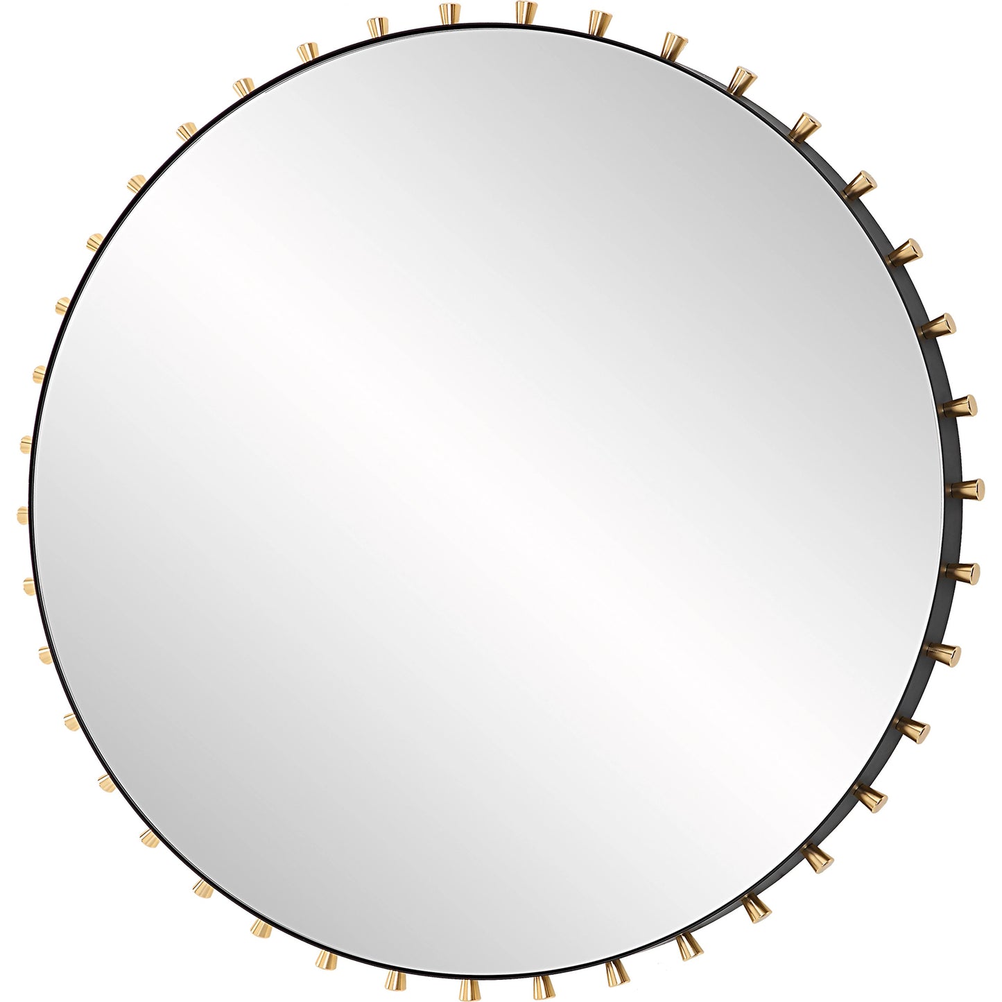 002 SI-2108087 | Additional Silo | Cosmopolitan Round Mirror by Uttermost in brass. Made from iron, mirror, mdf, aluminium alloy in a modern style.