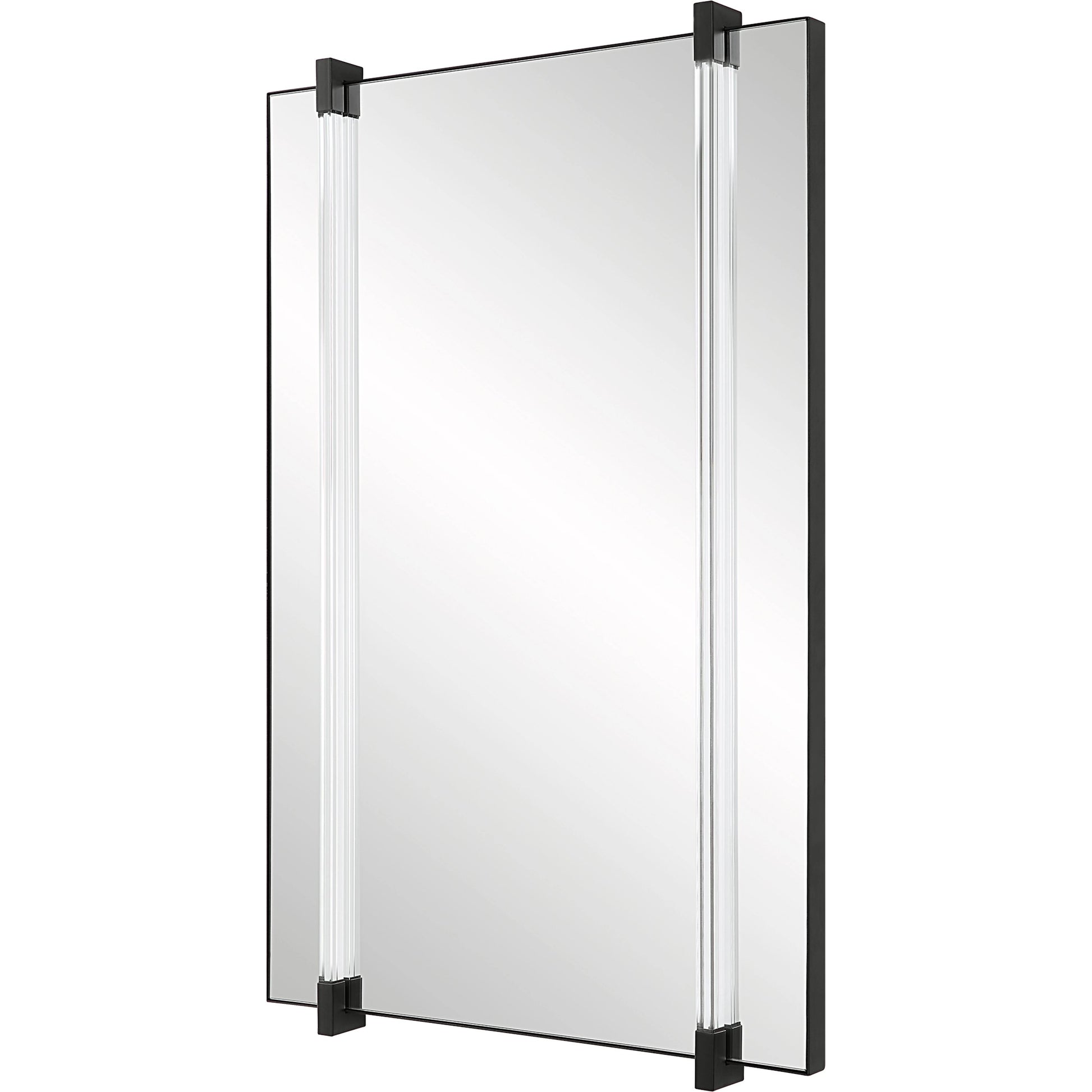 Ladonna Rods Mirror by Uttermost in matte black. Made from mirror, mdf, iron, acrylic in a modern style.
