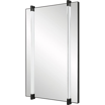 Ladonna Rods Mirror by Uttermost in matte black. Made from mirror, mdf, iron, acrylic in a modern style.