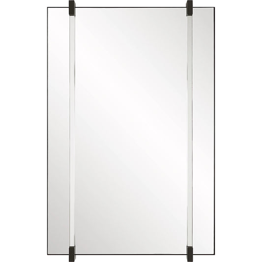 Ladonna Rods Mirror by Uttermost in matte black. Made from mirror, mdf, iron, acrylic in a modern style.