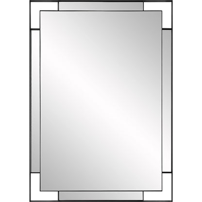 Stellan Mirror by Uttermost in black. Made from mirror, mdf, iron in a modern style.