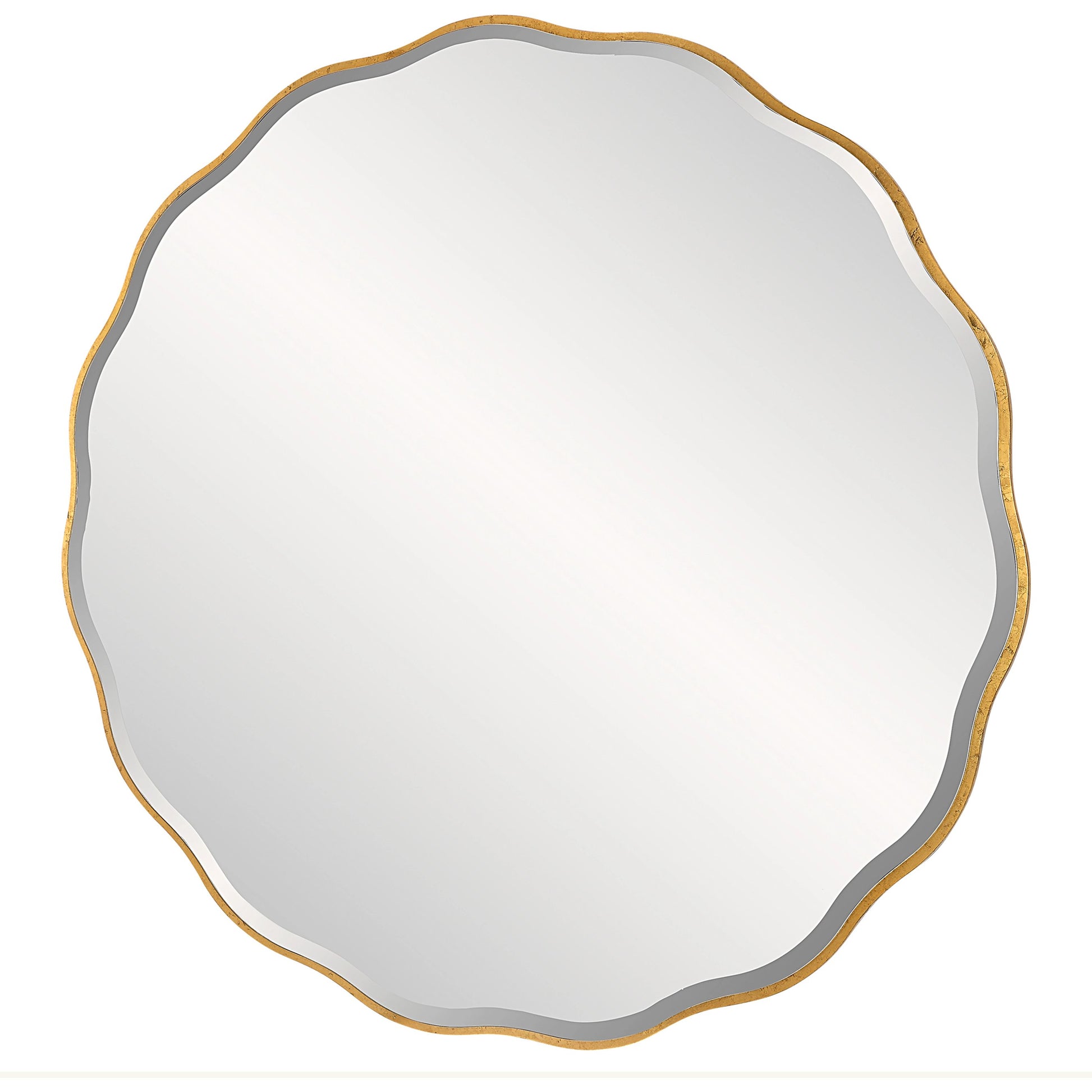 Aneta Round Mirror by Uttermost in gold. Made from mdf, mirror in a modern style.