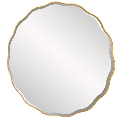 Aneta Round Mirror by Uttermost in gold. Made from mdf, mirror in a modern style.