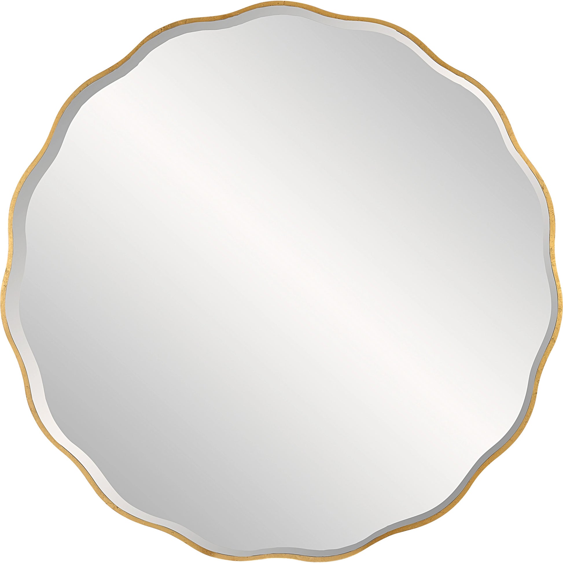 Aneta Round Mirror by Uttermost in gold. Made from mdf, mirror in a modern style.