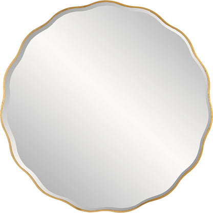 Aneta Round Mirror by Uttermost in gold. Made from mdf, mirror in a modern style.