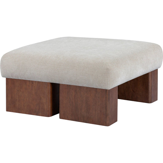 Mirava Ottoman by Surya in stained. Made from polyester, rubber wood, polyurethane foam in a unique style.