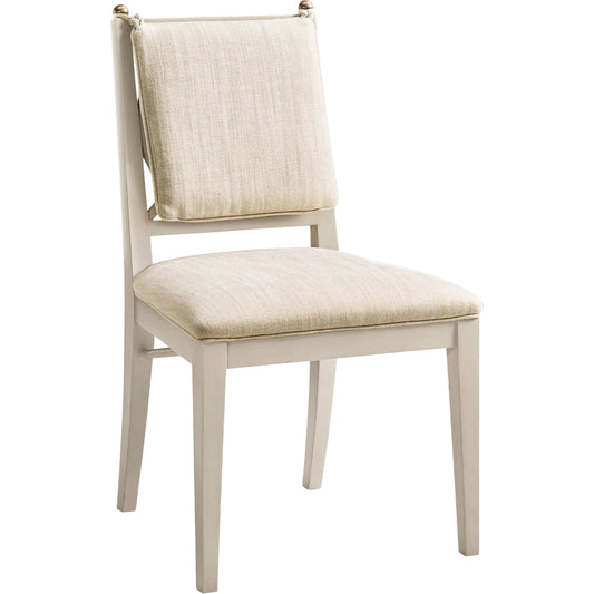 Orion Side Chair by Jonathan Charles in london mist. Made from acacia in a unique style.