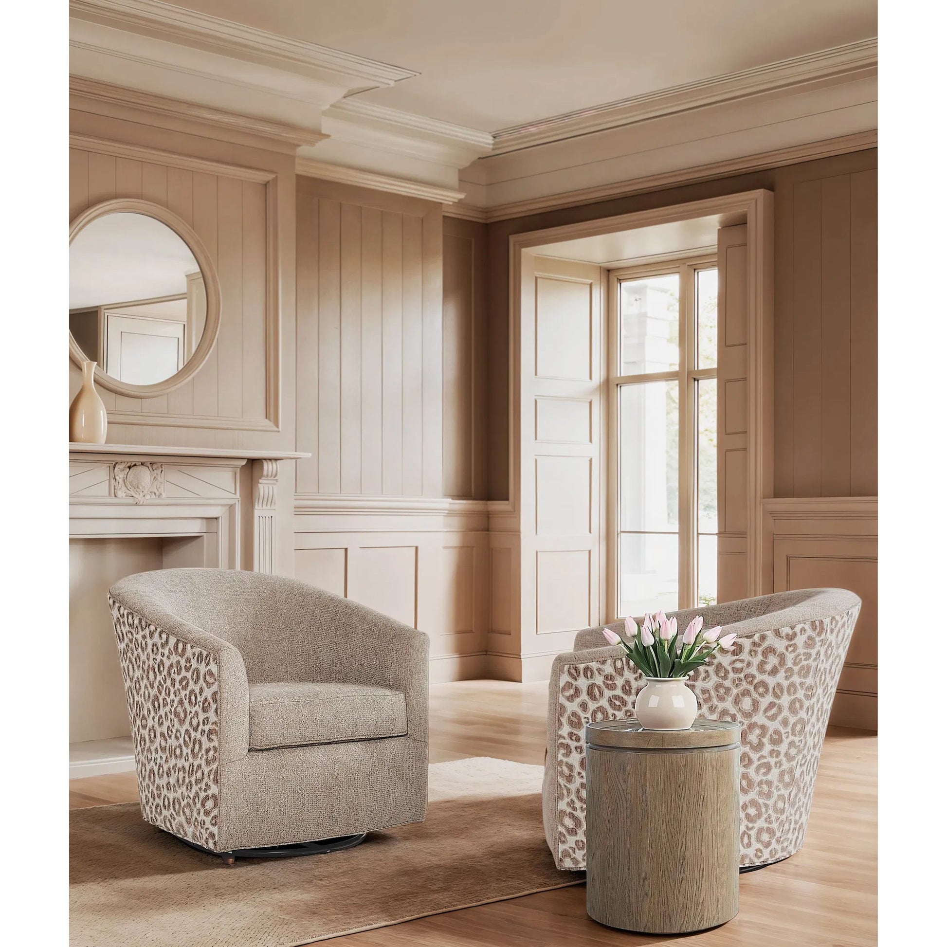 Sonnet Round Side Table by Hooker Furniture in medium wood and wren. Made from unique in a transitional style.