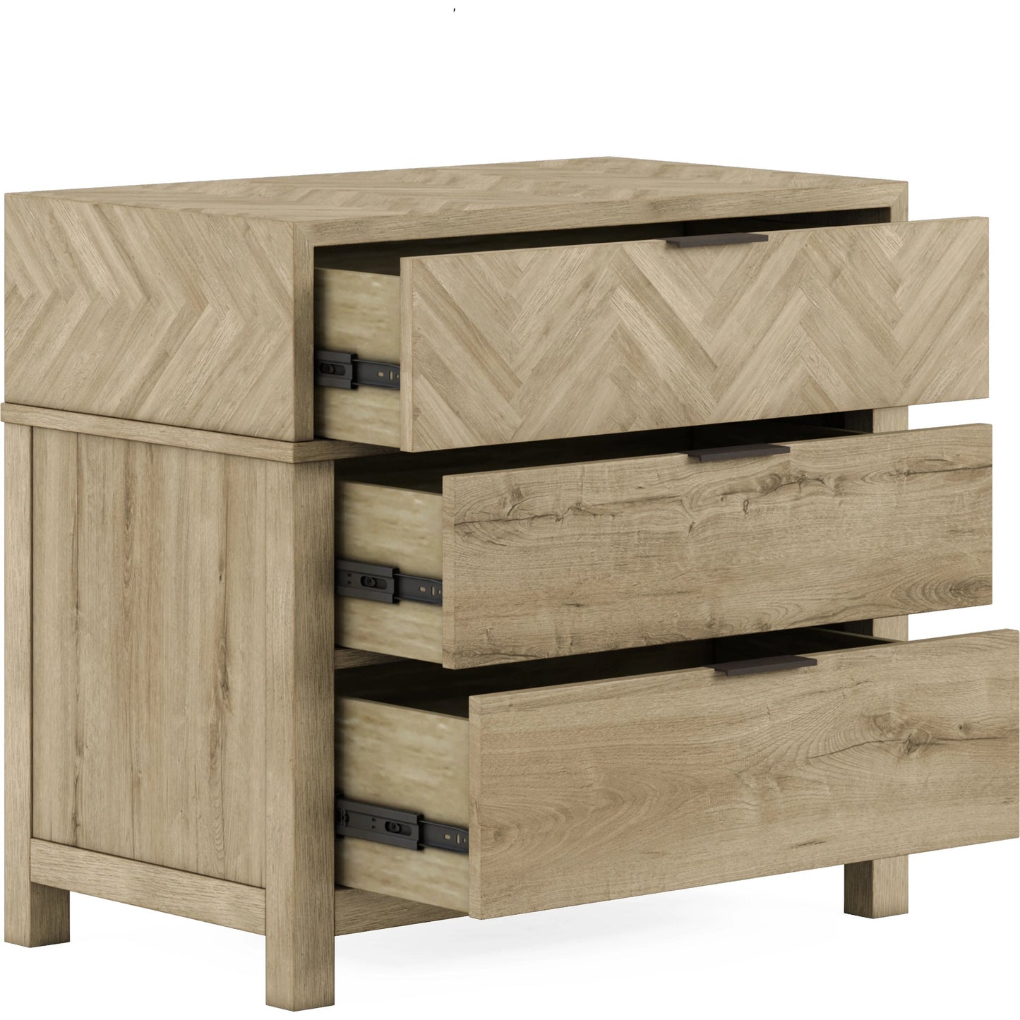 003 SI-2155766 | Additional Silo | Garrison Nightstand by A.R.T. Furniture in washed oak, burnished brass. Made from parawood solids with ash embossing, white oak veneers, metal in a cottage & farmhouse style.