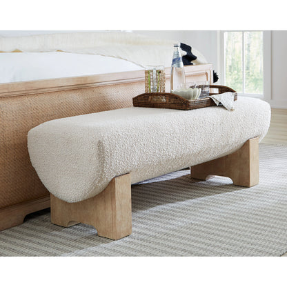 Retreat Bed Bench by Hooker Furniture in neo cream and dune. Made from wood, fabric 85% polyester, 10% acrylic, 5% cotton in a modern style.