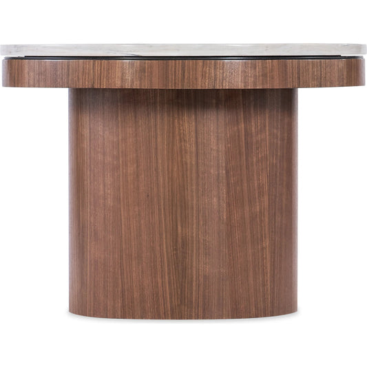 Vana Round Side Table by Hooker Furniture in medium walnut. Made from unique in a unique style.