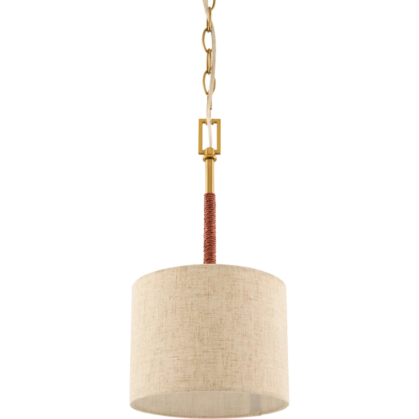 001 SI-2459100 | Primary Silo | Majen Pendant by Surya in metallic brass, gray, translucent. Made from iron, linen in a eclectic & global style.