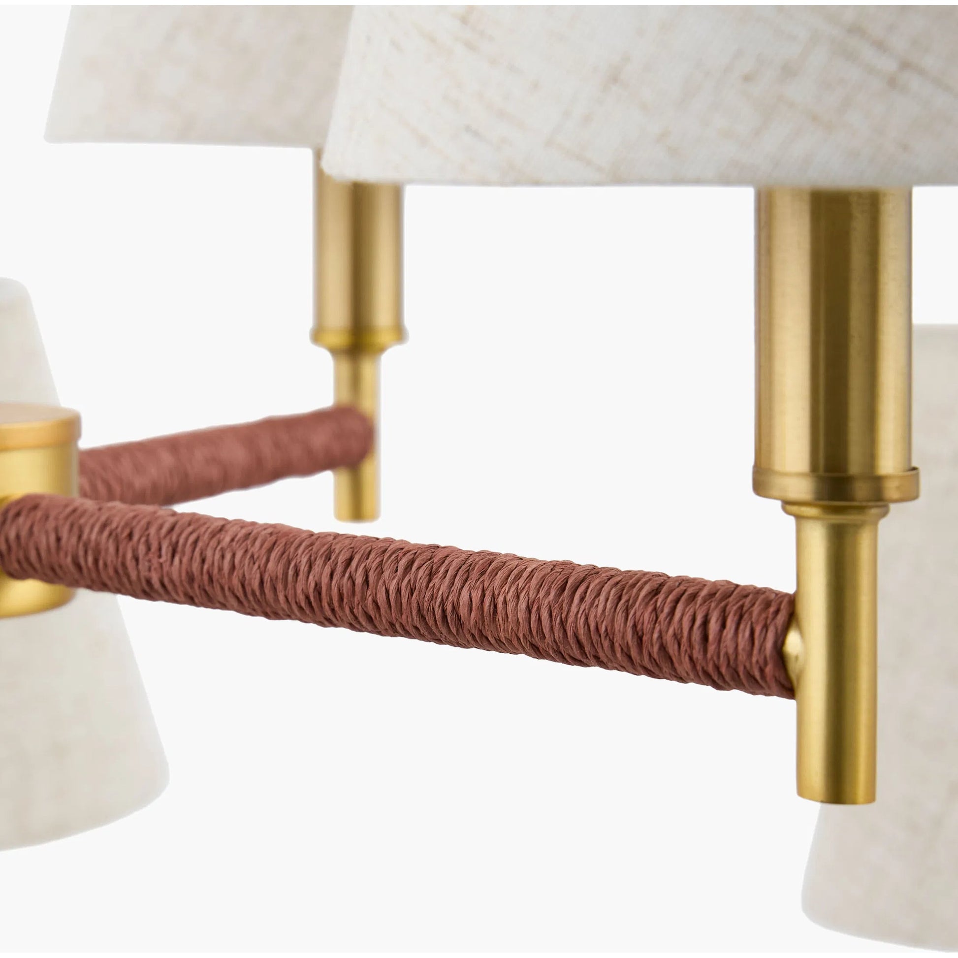 Majen 9-Light Chandelier by Surya in metallic brass, gray, translucent. Made from iron, linen in a eclectic & global style.