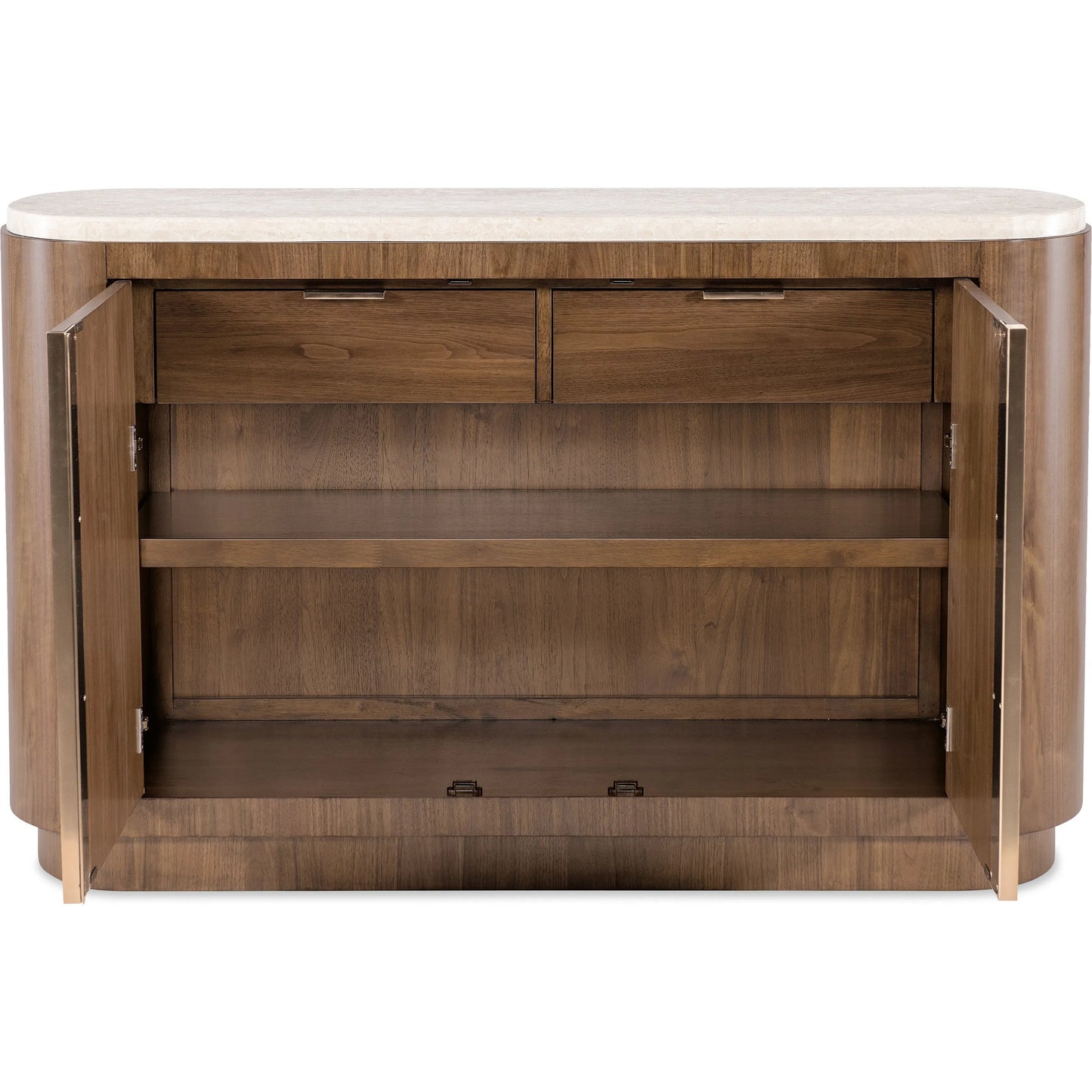 004 SI-2458570 | Additional Silo | Eleana Server by Hooker Furniture in light caramel, quartered walnut veneers, marble. Made from walnut veneers, marble in a modern style.