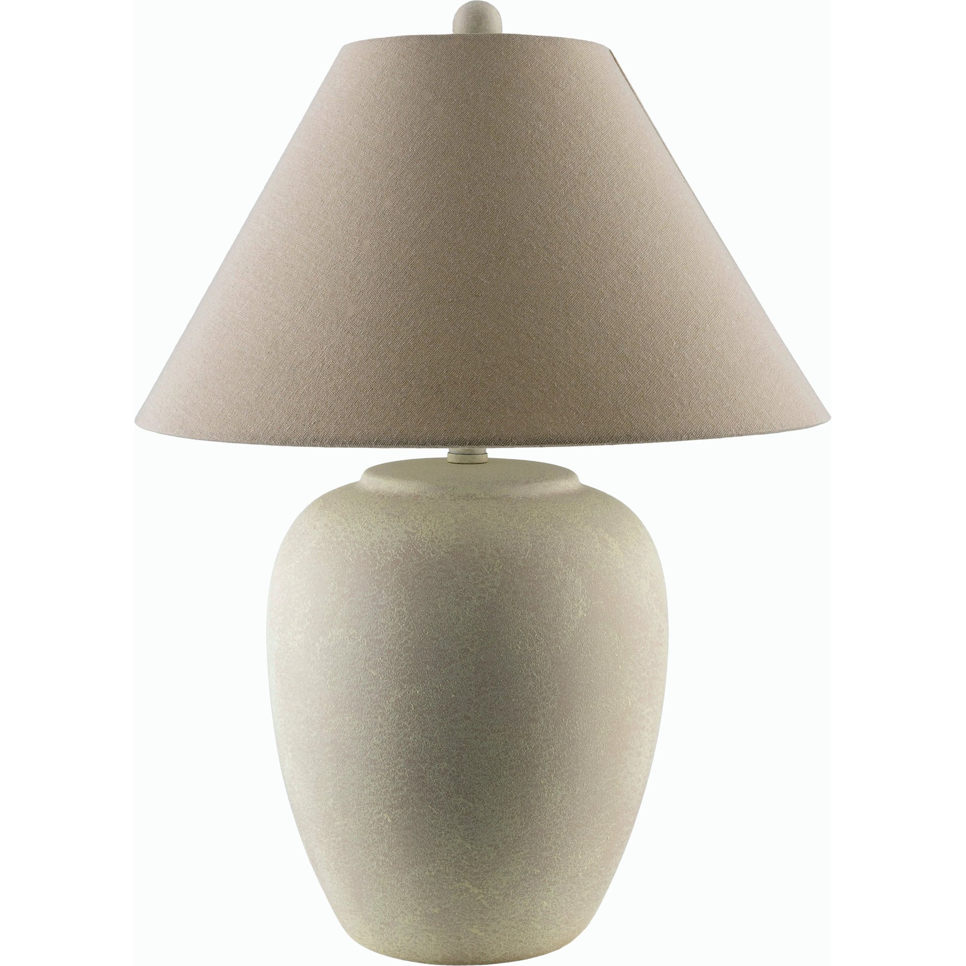 Mijas Table Lamp - 532380 by Livabliss in body: white, shade (outside): beige, shade (inside): white, finial: white, harp: metallic - brass, cord: black and antiquedpainted. Made from ceramic, linen, polystyrene, iron in a m