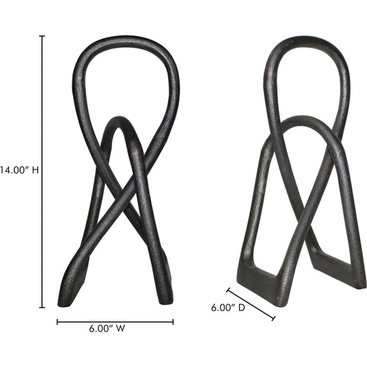 Knot Tabletop Decor by Moe's Home Collection in black and metallic finish. Made from aluminum in a modern style.