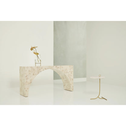 Tranquility Rose Quartz Accent Table by Miranda Kerr Home in gold. Made from unique in a modern style.