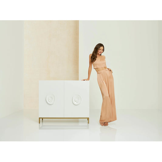 Tranquility Fleur Hall Chest by Miranda Kerr Home in glacier white, milky mushroom. Made from unique in a modern style.