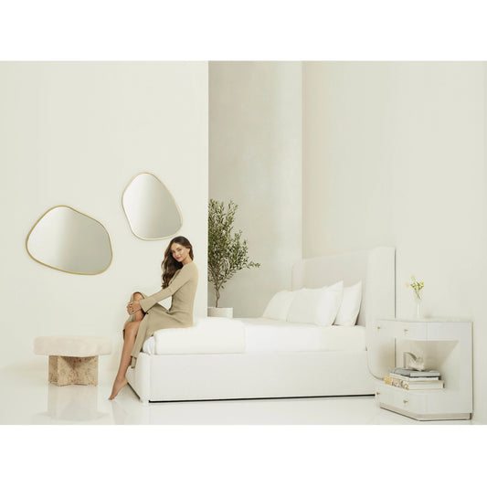 Tranquility Restore Bed by Miranda Kerr Home in cottony ivory and cottony ivory. Made from 68% cotton, 32% polyester in a modern style.