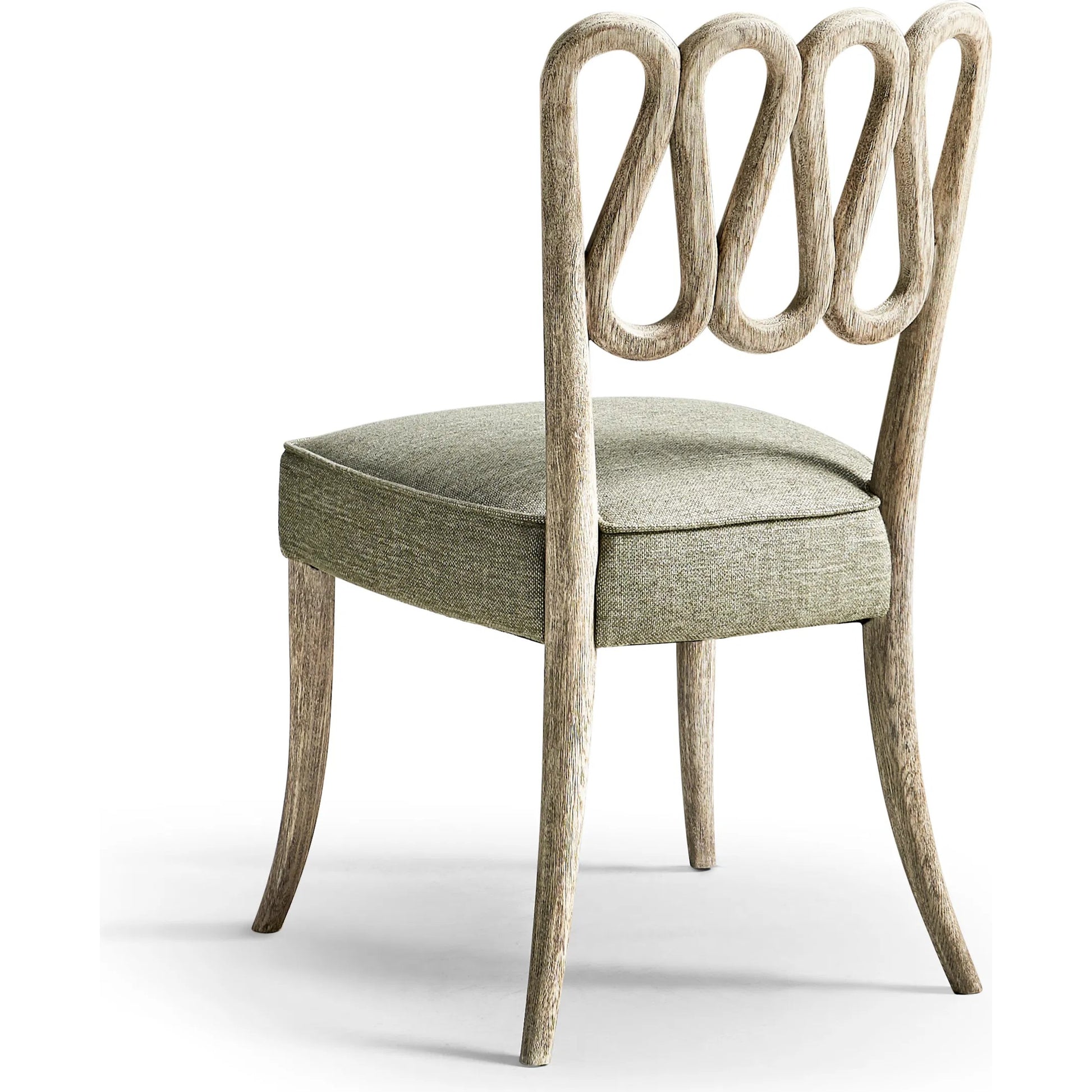 Ampney Side Chair (Set of 2) by Jonathan Charles in light brown and washed grey oak. Made from oak, foam, fabric in a traditional style.