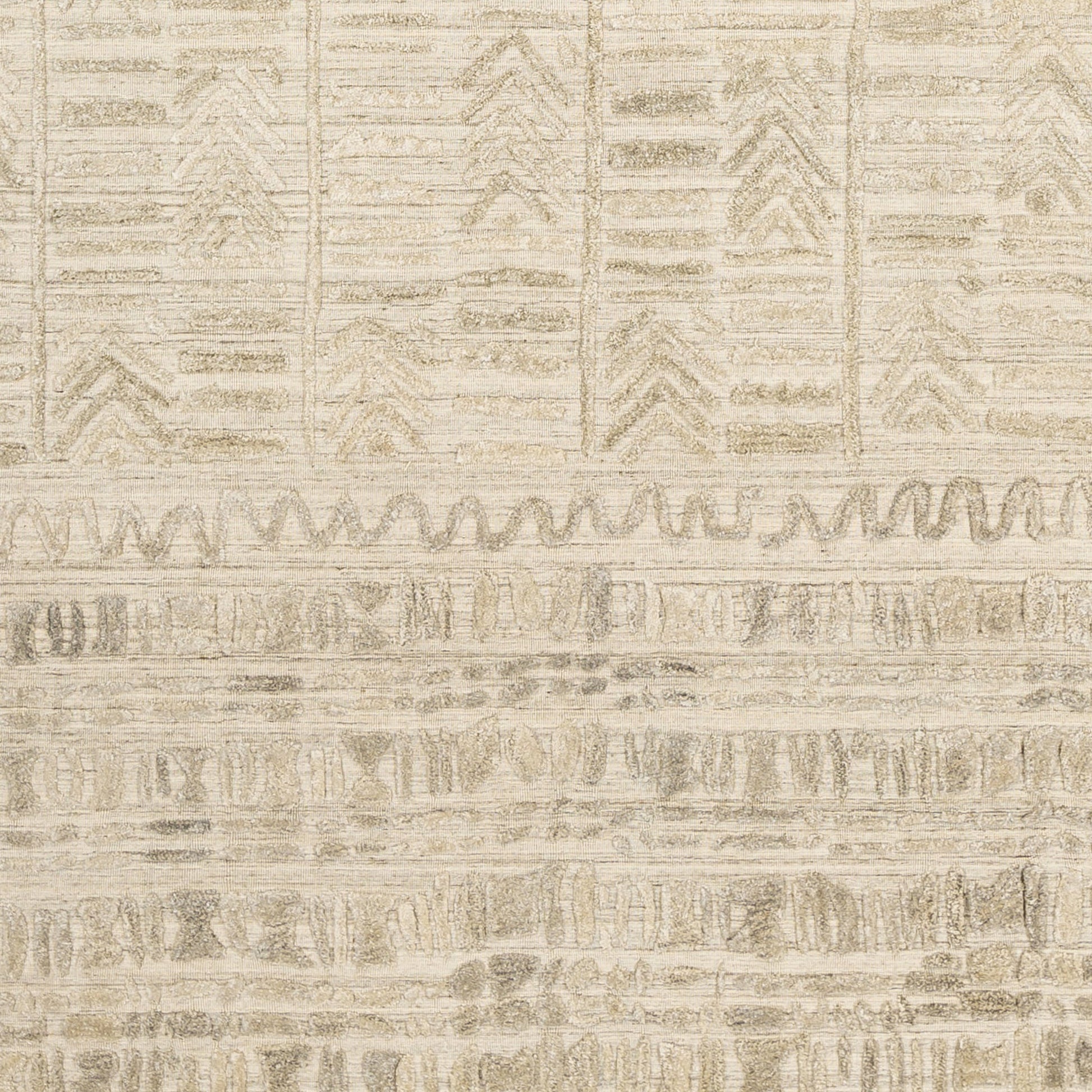 Makalu MKL-2304 Rug by Surya in taupe, dusty sage, oatmeal, sage. Made from 70% viscose, 30% wool in a unique style.