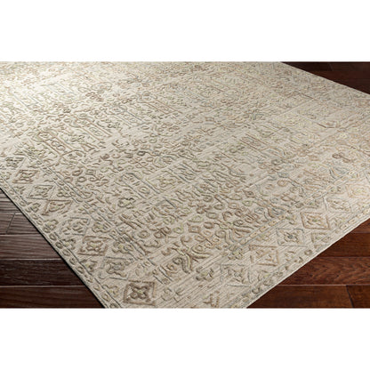 Makalu MKL-2305 Rug by Surya in light sage, light slate, oatmeal, beige, dusty sage, charcoal. Made from 70% viscose, 30% wool in a unique style.