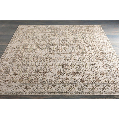 Makalu MKL-2305 Rug by Surya in light sage, light slate, oatmeal, beige, dusty sage, charcoal. Made from 70% viscose, 30% wool in a unique style.