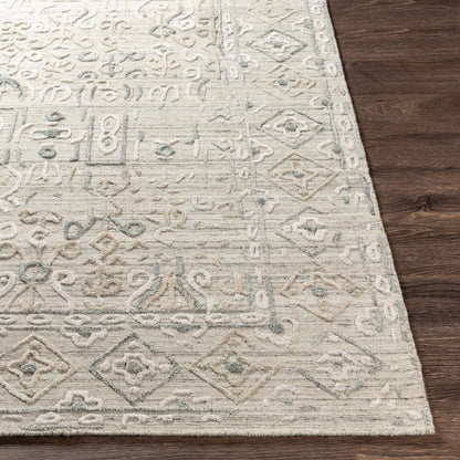 Makalu MKL-2305 Rug by Surya in light sage, light slate, oatmeal, beige, dusty sage, charcoal. Made from 70% viscose, 30% wool in a unique style.
