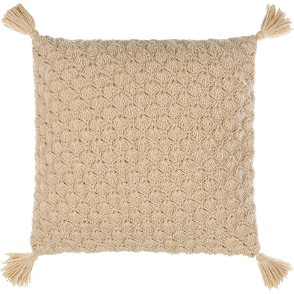 Makrome Pillow - 17884 by Surya. Made from front: 100% wool, back: 100% cotton in a transitional style.