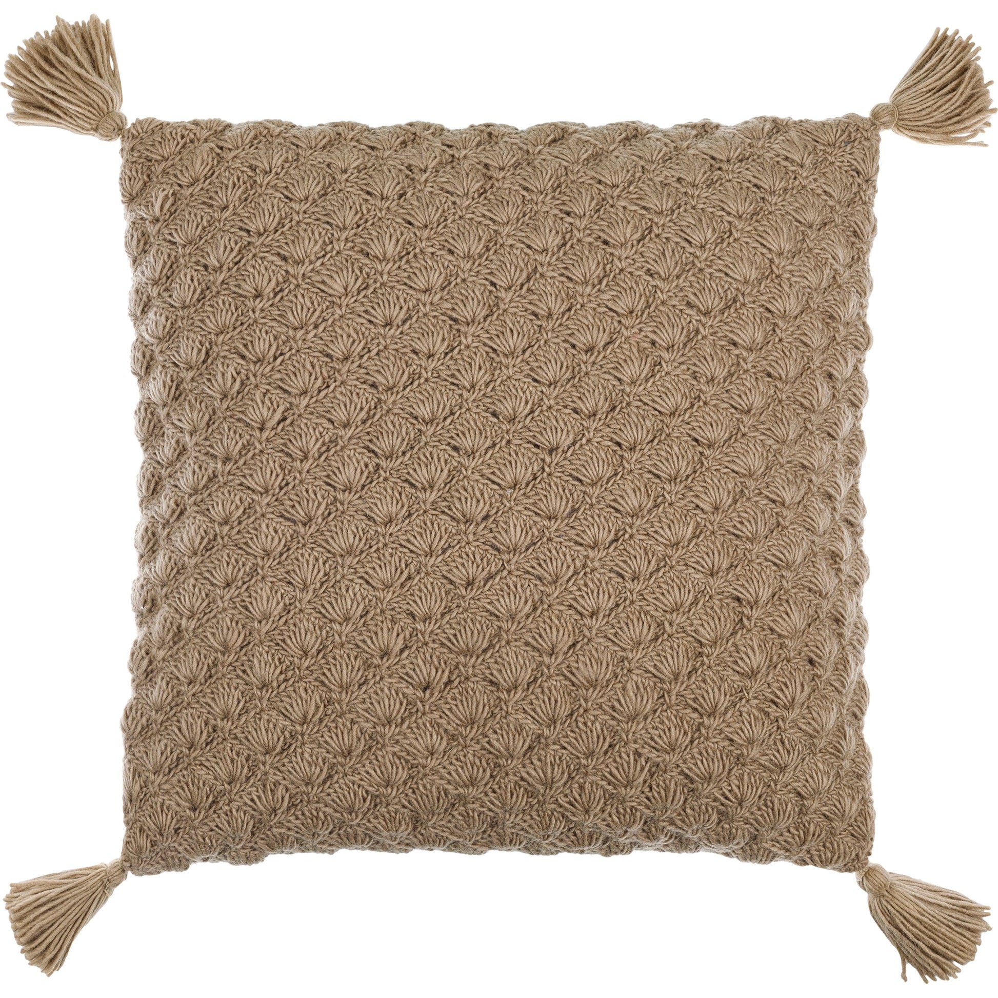 Makrome Pillow - 17884 by Surya. Made from front: 100% wool, back: 100% cotton in a transitional style.