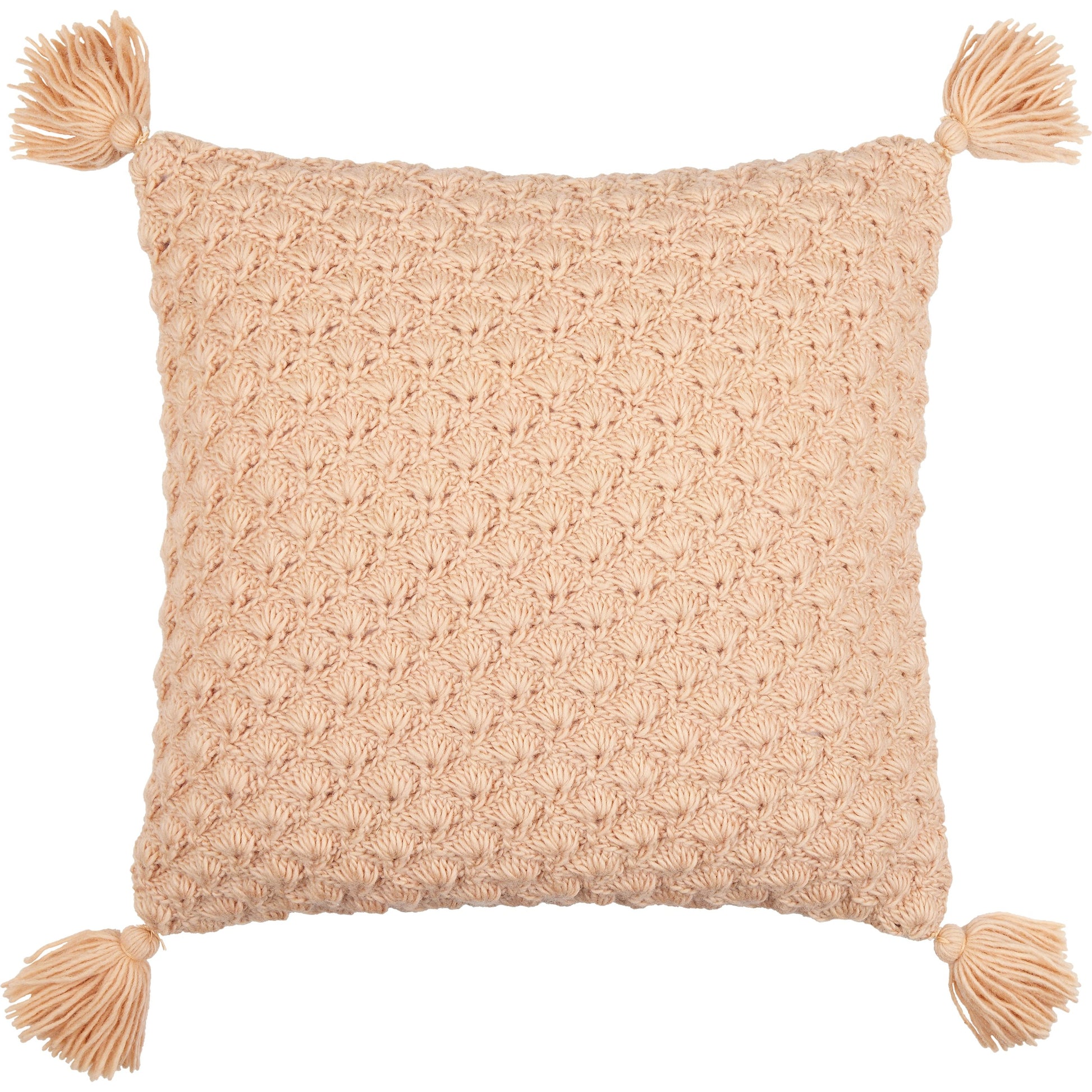 Makrome Pillow - 17884 by Surya. Made from front: 100% wool, back: 100% cotton in a transitional style.