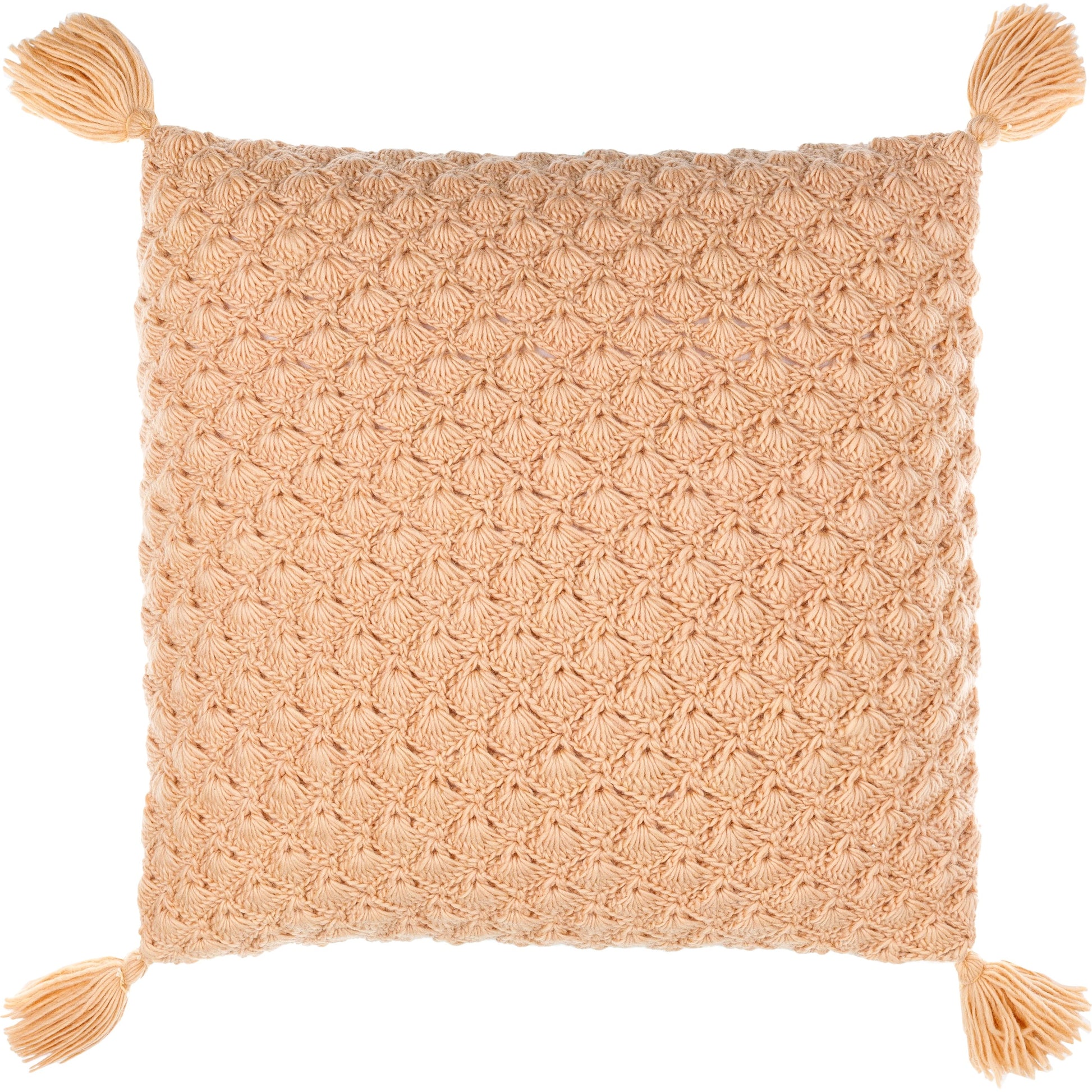Makrome Pillow - 17884 by Surya. Made from front: 100% wool, back: 100% cotton in a transitional style.