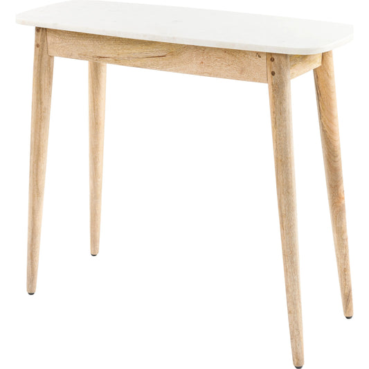 Makrana - 29417 by Livabliss in brown and naturalnatural. Made from top: manufactured wood, top: marble, base: 100% wood in a modern style.