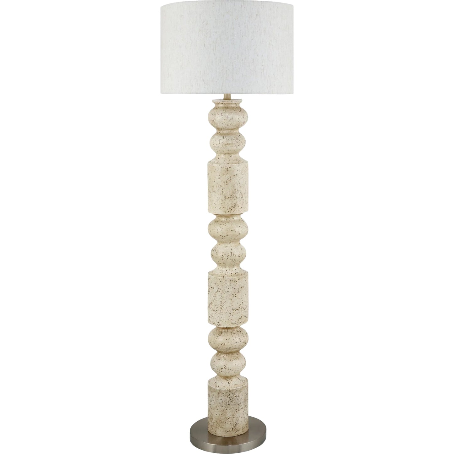 001 SI-2459125 | Primary Silo | Maluku Accent Floor Lamp by Surya in wheat, cream, translucent, metallic nickel, white. Made from resin, iron, linen, polyester, plastic in a transitional style.