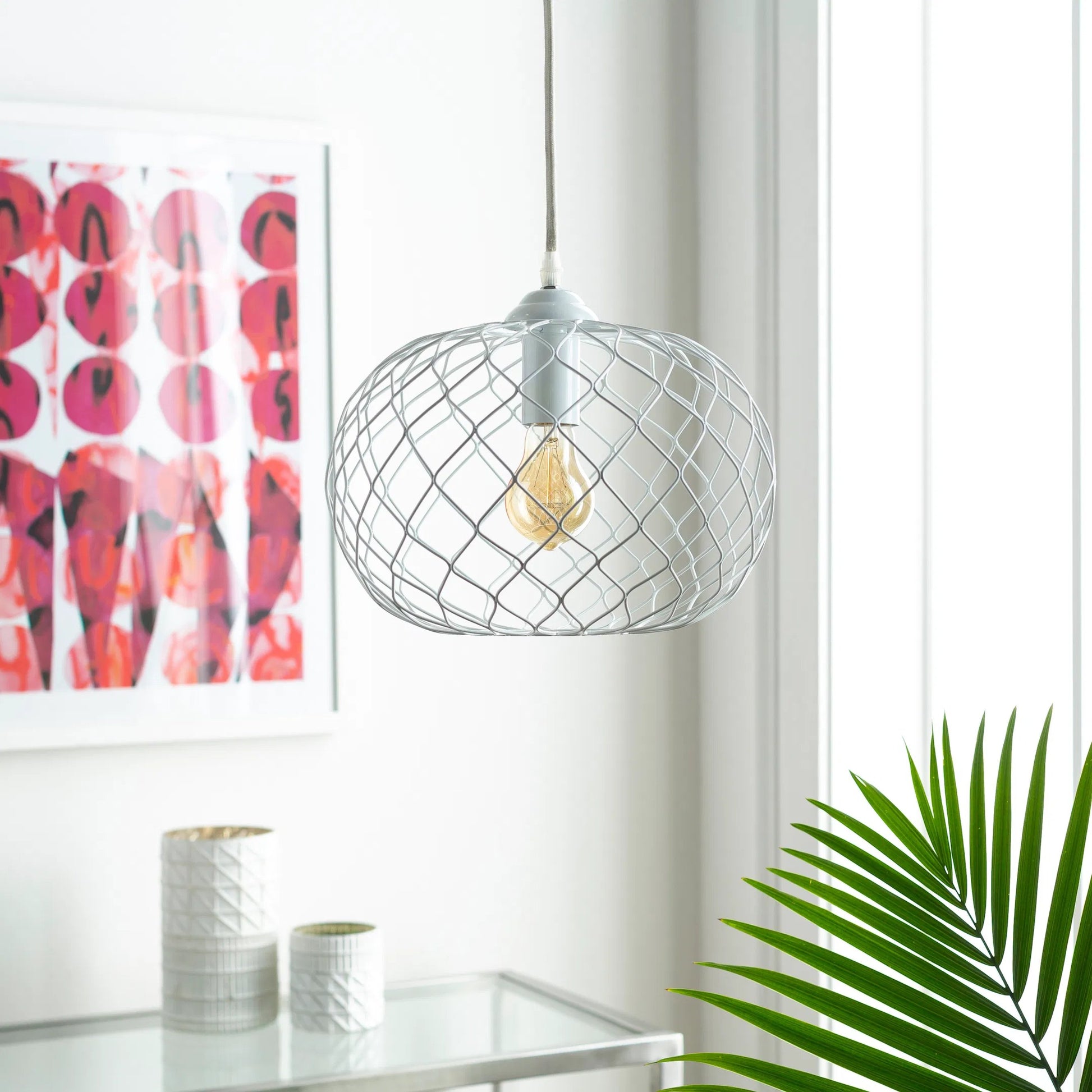 Matilda Ceiling Light - 23459 by Surya in white and white. Made from metal in a coastal style.