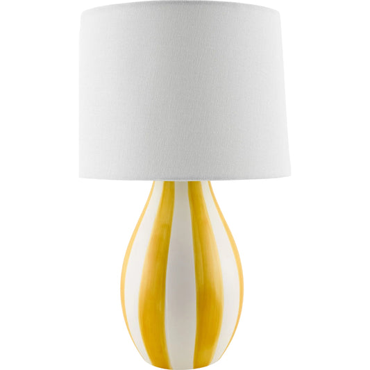 Melbu Accent Table Lamp by Livabliss in hand painted. Made from ceramic, linen, polyester in a eclectic & global style.