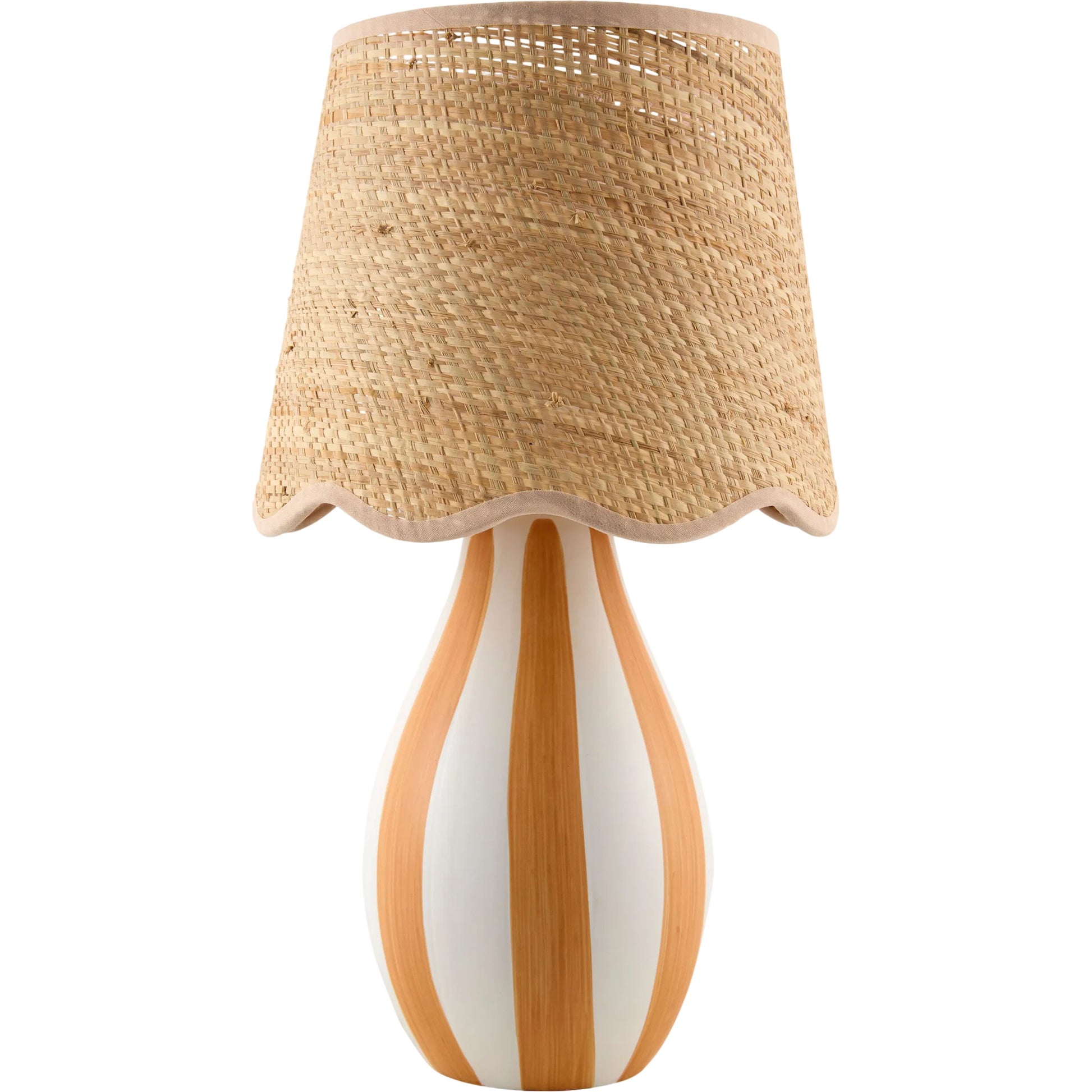 Melbu Accent Table Lamp by Livabliss in hand painted. Made from ceramic, seagrass, polyester in a unique style.