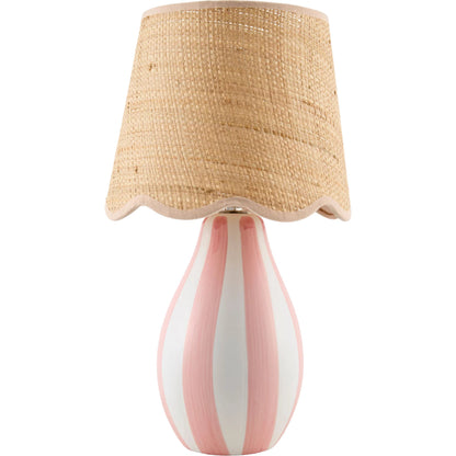 Melbu Accent Table Lamp by Livabliss in hand painted. Made from ceramic, seagrass, polyester in a unique style.