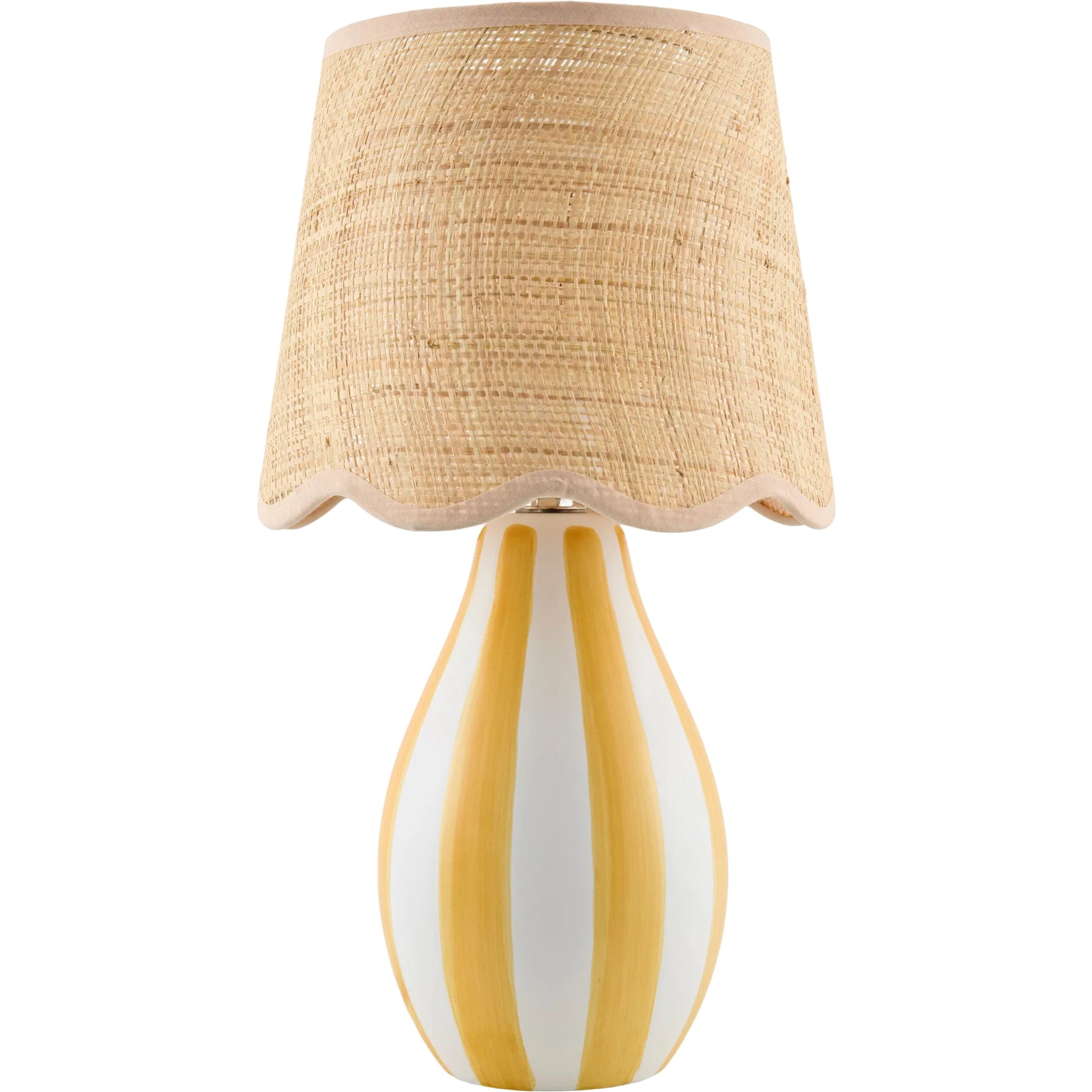 Melbu Accent Table Lamp by Livabliss in hand painted. Made from ceramic, seagrass, polyester in a unique style.