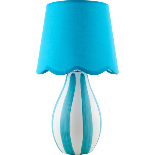 Melbu Accent Table Lamp by Livabliss in hand painted. Made from ceramic, seagrass, polyester in a unique style.
