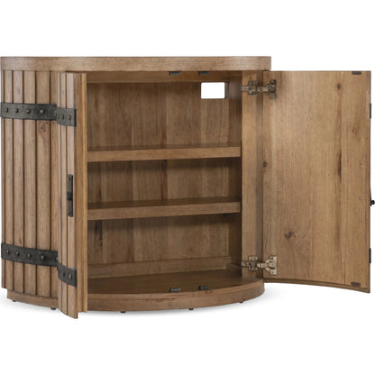 Vineyard Row Demilune Nightstand by Hooker Furniture in light wood and sonoma. Made from unique in a transitional style.