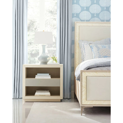 Water Hadal Plinth Nightstand by Jonathan Charles in beige. Made from unique in a transitional style.