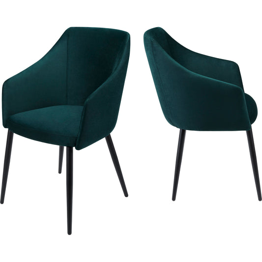 Milford Dining Chair - 359588 (Set of 2) by Surya in light gray and powder coated. Made from upholstery: polyester, base: steel, fill: 90% polyurethane foam, 10% dacron in a transitional style.