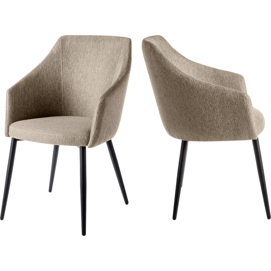 Milford Dining Chair - 359588 (Set of 2) by Surya in light gray and powder coated. Made from upholstery: polyester, base: steel, fill: 90% polyurethane foam, 10% dacron in a transitional style.
