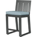 Redondo Outdoor Barstool by Sunset West in grays. Made from aluminum in a modern style.