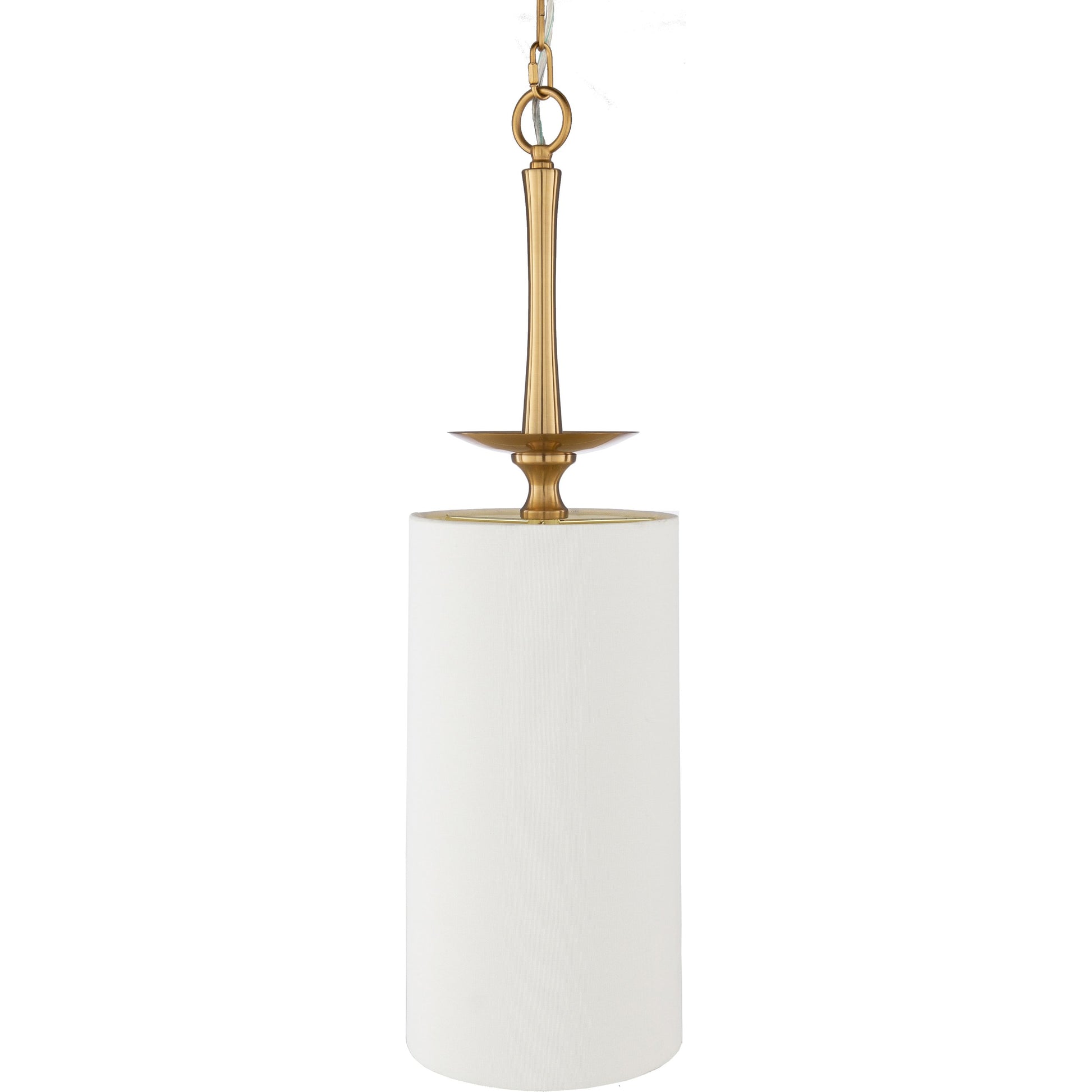 Malani Ceiling Light - 23161 by Surya in metallic brass, white, translucent and n/a, white. Made from cotton, metal in a traditional style.