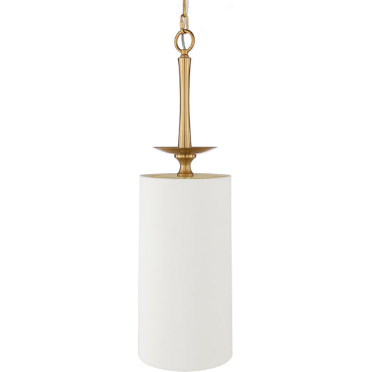 Malani Ceiling Light - 23161 by Surya in metallic brass, white, translucent and n/a, white. Made from cotton, metal in a traditional style.