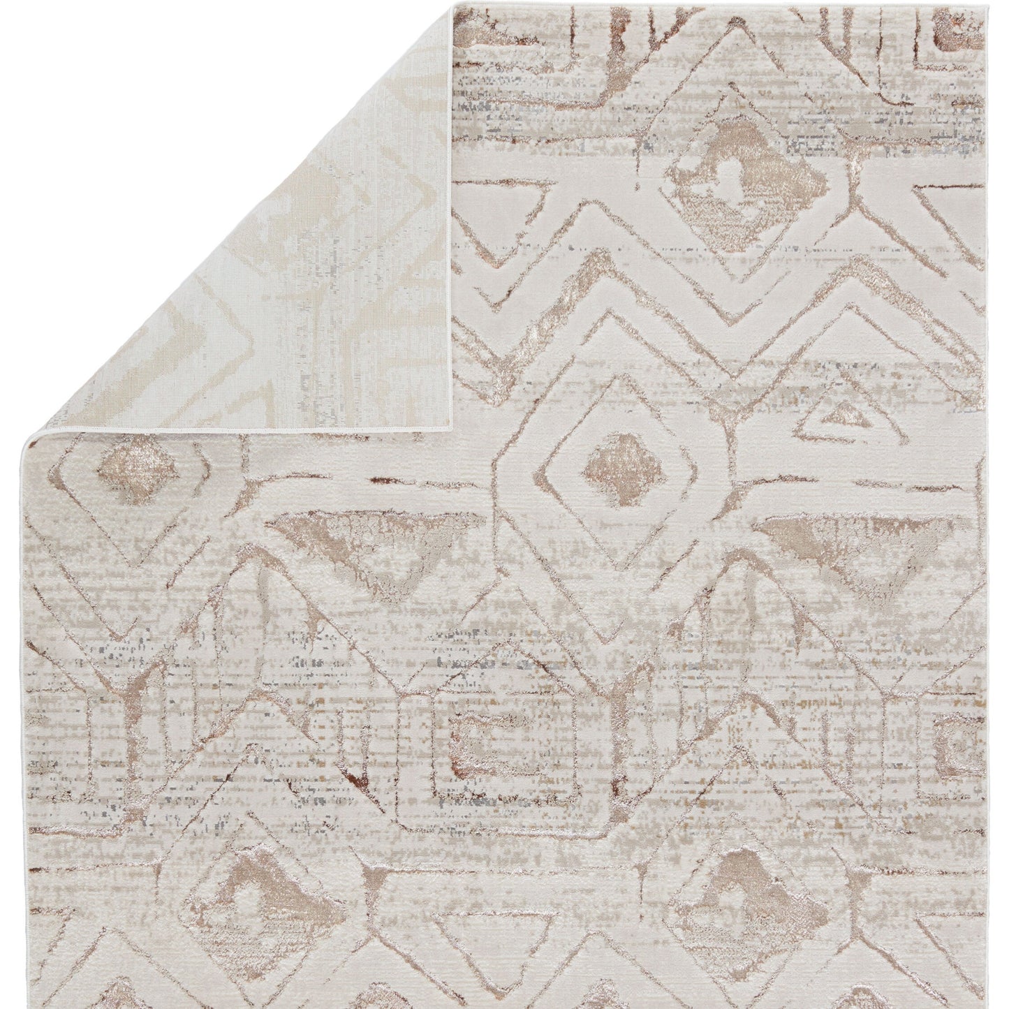 004 SI-1781936,SI-1781937,SI-1781938,SI-1781939,SI-1781940,SI-2386302 | Closeup | Malilla by Nikki Chu MLI06 Rug by Jaipur Living in cream, taupe. Made from 65% polyester 35% polypropylene in a unique style.