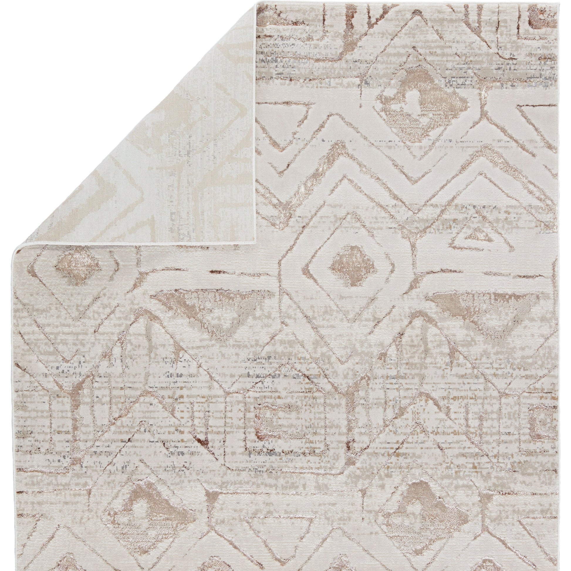 Malilla by Nikki Chu MLI06 Rug by Jaipur Living in cream, taupe. Made from 65% polyester 35% polypropylene in a unique style.