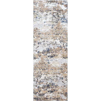 Milano Rug - 23245 by Livabliss in light gray, slate, mustard, off-white, charcoal, gray. Made from 60% viscose, 40% polyester in a unique style.